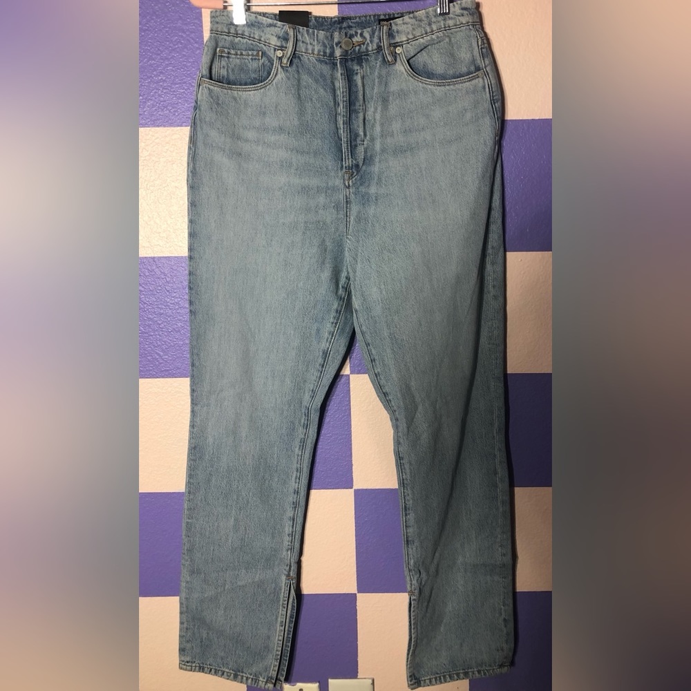 NWT Blank NYC The Cooper High Rise Slim Straight Jeans with Side Slit - Size 30